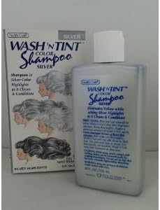 Nutra Care Wash 'N Tint Color Silver Shampoo for Silver Highlights, White Hair 8 Oz. Bottles Pack of 6