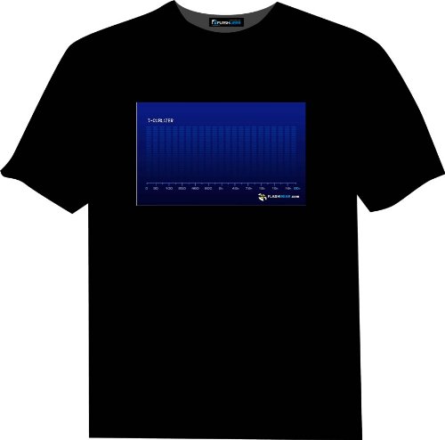 T-Qualizer TECHNO blau ( Equalizer LED Leucht T-Shirt ), Größe:S