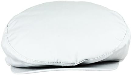 White Poplin Cotton Hooligan Snap Cap, Irish Ivy Cabbie Hat - Adjustable Size