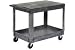 Plastic Flat Top Shelf Service & Utility Cart - 5 Inch Rubber Casters