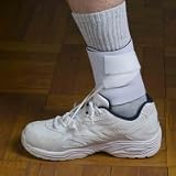 DORSI-STRAP PRO White. Heavy-duty support for Foot Drop. Comfortable, natural walking in your own shoes, plus sports, working, etc. The smallest, lightest, most flexible, and most comfortable foot drop brace available. Full ankle mobility. Cool year-round. $42. Money-back warranty.