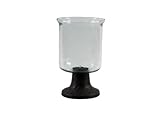 UTC 45001 Clear Glass Hurricane with Aluminum Hammered Base 6.75x6.75x11