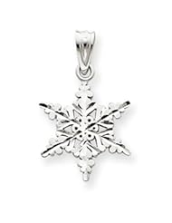 14k Gold White Gold Small Snowflake Pendant