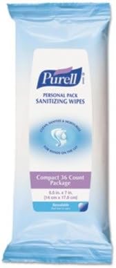 GOJ903212CMR Premoistened Hand Sanitizing Wipes, White, Cloth, Ethyl Alcohol