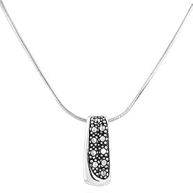 Sterling Silver Marcasite Silde Necklace 17 by Netaya