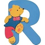 Wooden teddy bear alphabet letter R