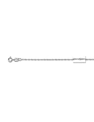 14k Solid White Gold Singapore Rope Chain Necklace 0.8mm 18"