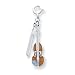 Sterling Silver Enameled Violin Charm with 20 inch Sterling Silver Chain