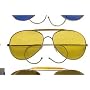 USA MILITARY ISSUE STYLE AVIATOR SUNGLASSES YELLOW DRIVING LENS..SO HI VIS NOT SUNSHADE