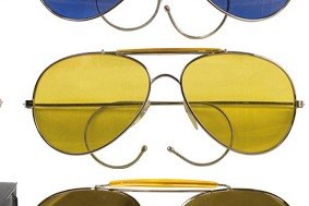 USA MILITARY ISSUE STYLE AVIATOR SUNGLASSES YELLOW DRIVING LENS..SO HI VIS NOT SUNSHADE