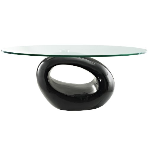 LexMod Continuum Modern Oval Coffee Table in Black On Sale