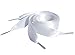 White Flat Satin Ribbon Bootlaces, Shoelaces My Ribbon Laces™ for Women & Mens 3 6 8 10 Eyelet Style Boots Trainers Sneakers