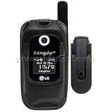 LG CU405 Black Flip Style Carrying Case with Detachable Swivel Rotating Belt Clip