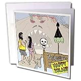 Rich Diesslins Funny General Cartoons - Halloween - Zombie Survivor Game Shows - Greeting Cards-12 Greeting Cards with envelopes