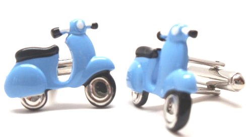Blue Scooter Cufflinks Cuff Links Transportation 