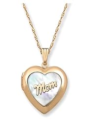 14k Yellow Gold Filled Mother-of-Pearl Mom Locket, 18"