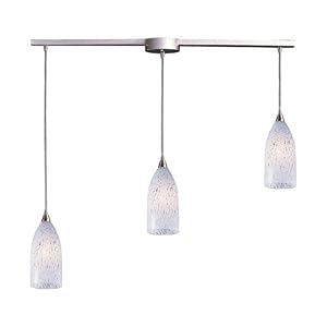 Verona - 3 Light Kitchen Island Pendant Track Lighting Fixture - Brushed Nickel - White -... by Elk