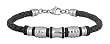 Braided Leather Bracelet - Stainless Steel - 8'' Length