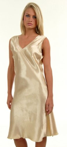 Leluxe Bias Cut V Neck Cream Satin Viscose 20s 30s Slip XL