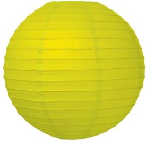 Parallel Ribbed Chartreuse 12-Inch Round Paper Lantern