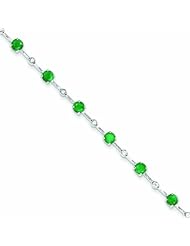 Genuine .925 Sterling Silver Emerald Bracelet 3.3 Grams . 100% Satisfaction Guaranteed.