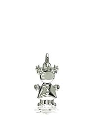 Mothers Day Jewelry Gift - Small Belly Girl Mommys Kids Charm in Sterling Silver