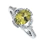 1/6 Ct Tw/09.00X07.00 14K White Gold Genuine Peridot And Diamond Ring