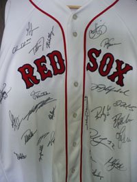 Signed Red Sox, Boston (2004 World Series Champions) Mueller Boston Red Sox Jersey by the 2004 World Series Team