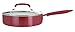 WearEver C94333 Pure Living Nonstick Ceramic Coating Scratch Resistant PTFE PFOA and Cadmium Free Dishwasher Safe Oven Safe Jumbo Cooker Fry Pan Cookware, 3.5-Quart, Red