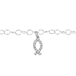 Sterling Silver Belly Chain with CZ Dangle Charm
