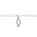 Sterling Silver Belly Chain with CZ Dangle Charm