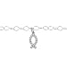 Sterling Silver Belly Chain with CZ Dangle Charm