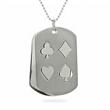 Eve's Addiction Stainless Steel Stencil Poker Dog Tag Pendant