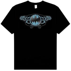Batman TWO GARGOYLES LOGO Adult Black T-shirt Tee Shirt
