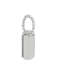 Novobeads Dog Tag Sterling Silver Charm Bead - Made in USA w imported materials - Fits all major bead bracelets