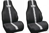 DUB Racing Stripe Black Car Bucket Seat Covers Pair