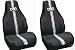 DUB Racing Stripe Black Car Bucket Seat Covers Pair