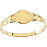 14K Yellow Gold Children's Oval Signet Ring