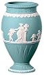 Wedgwood Jasperware White on Dark Turquoise Bountiful Vase 20cm