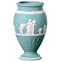 Wedgwood Jasperware White on Dark Turquoise Bountiful Vase 20cm