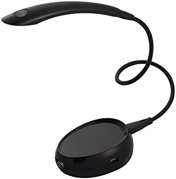 Ideall Portable USB LED Touch Switch Lighting Detachable Base Desk Lamps Book Reading Laptop Lighting With Battary and USB Dual-Power Build-in USB 2.0 Port (Black)