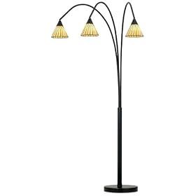 Archway Amber Lines Tiffany Shade Arc Floor Lamp: Home Improvement