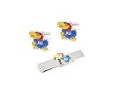 Kansas University Jayhawks Cufflinks and Tie Bar Gift Set
