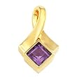 14K Yellow Gold Amethyst Pendant