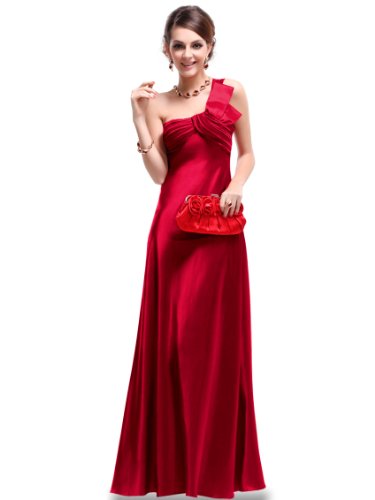 Ever Pretty NWT Open Back One Shoulder Ruffles Padded Satin Prom Dress 09667