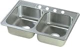 NEPTUNE/ELKAY AG3322 ACE STANDARD SERIES DOUBLE BOWL SINK 33 X 22 X 6-1/2