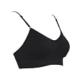 Black Seamless Sports Bra Adjustable Strap Included Removable Bra Cups