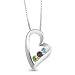 Personalized Sterling 3 Birthstone Heart Necklace Gift