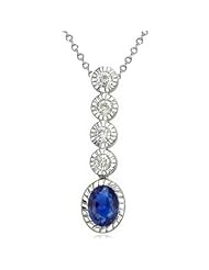 .86ct Sapphire Diamond Necklace 14k Gold
