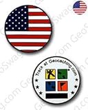 USA Flag Micro Geocoin (BN)